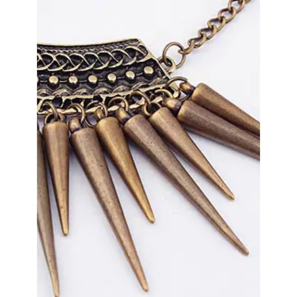 Bronze Rivet Statement Necklace NWT - Picture 2 of 3